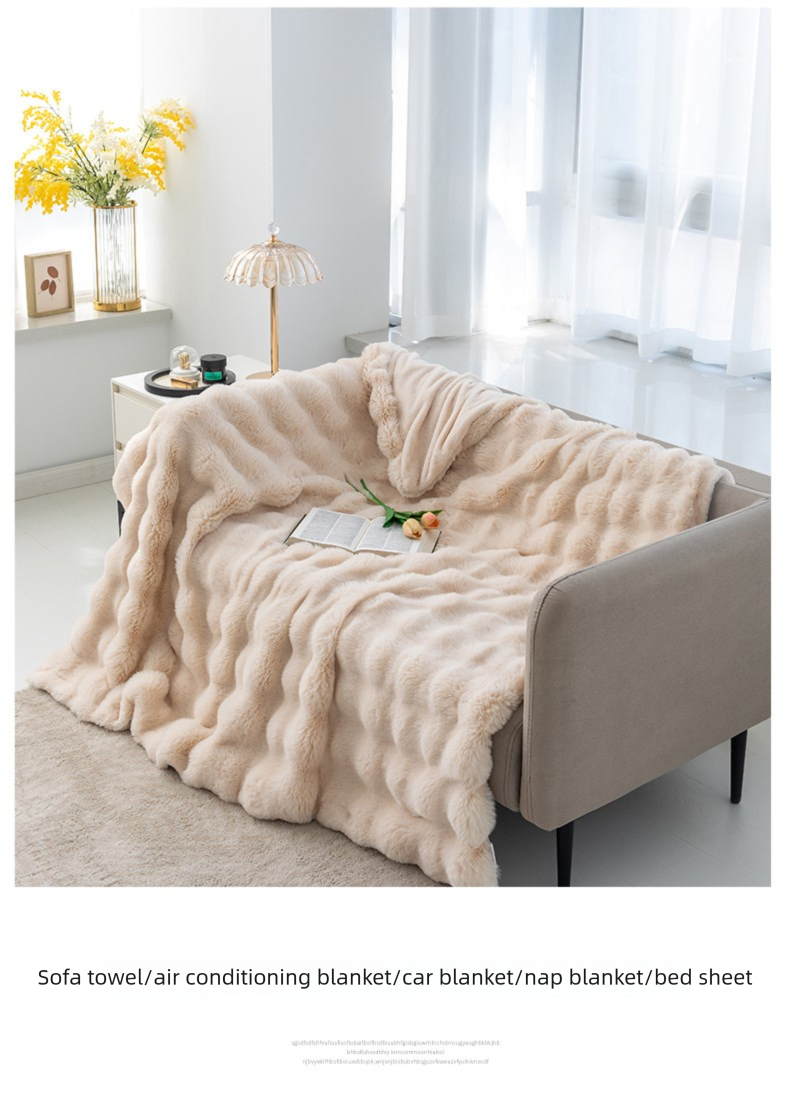 Tuscany Bubble Bunny Flanell-Decke für alle Jahreszeiten, für Nickerchen, Sofa, Korallenvlies, Freizeit, Klimaanlage_voghion.com