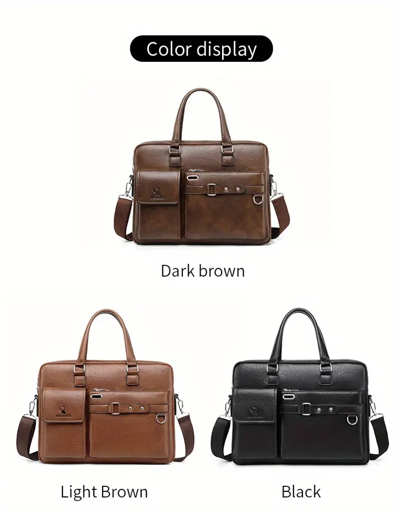 Sac à main d'affaires de luxe léger sac à bandoulière pour ordinateur de voyage d'affaires de grande capacité pour hommes sac à bandoulière en cuir imperméable pour hommes_voghion.com