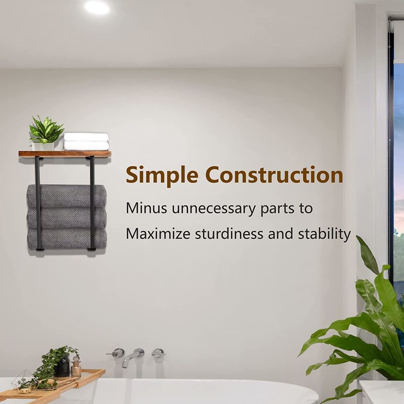 Porte-serviettes mural en métal pour salle de bain_voghion.com