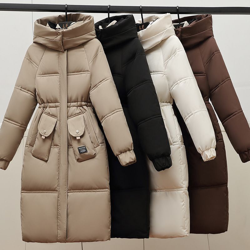 Women's Clothing Large Size Winter Cotton Coat Mid Length Hooded Large Fur Collar Loose Warm Puffer Coat_voghion.com