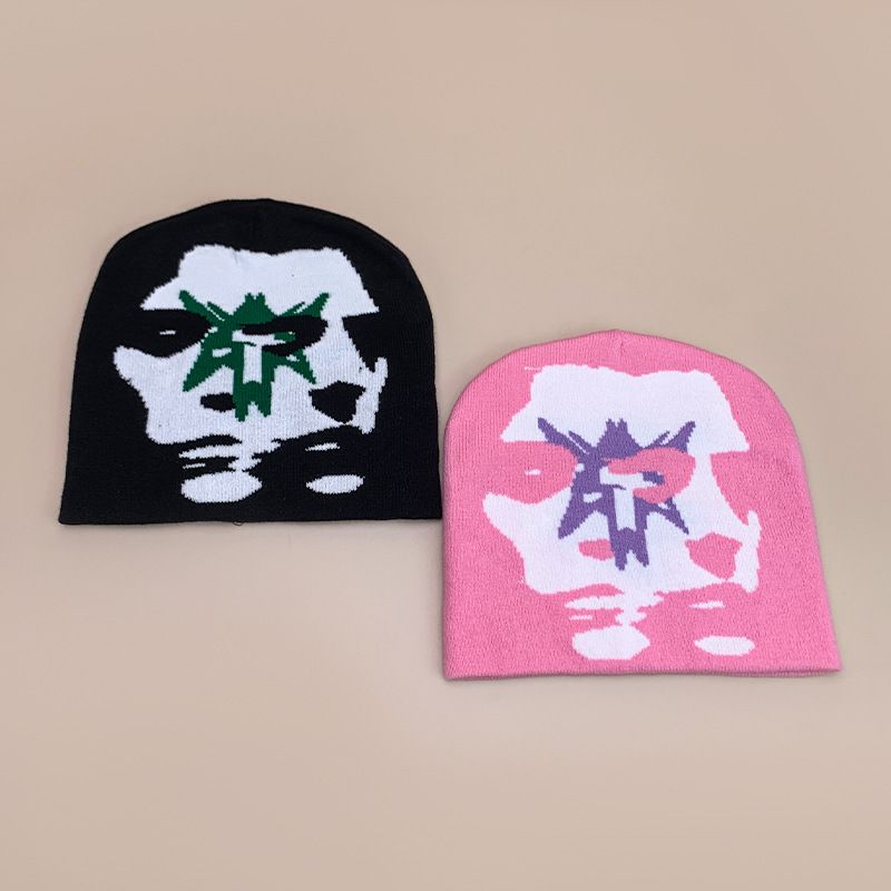 Berretto unisex in maglia bicolore - Design double-face alla moda per inverno e autunno - Stile streetwear hip hop - Elasticizzato 54-62 cm_voghion.com