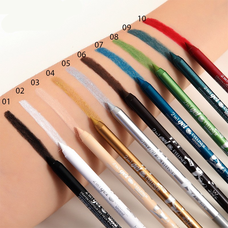 Eyeliner Farbpigment wasserdicht langlebig blau schwarz weiß Farbe Gel Eyeliner Make-up Eyeliner Kosmetik_voghion.com