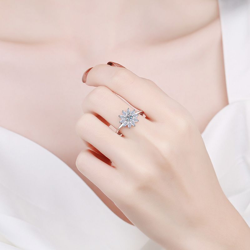 Luksuzni prstan s sončno rožo Tancise iz pravega moissanita 1,3 CT diamantni prstan Ženski modni poročni prstani Nakit iz srebra šterlinga Darila_voghion.com