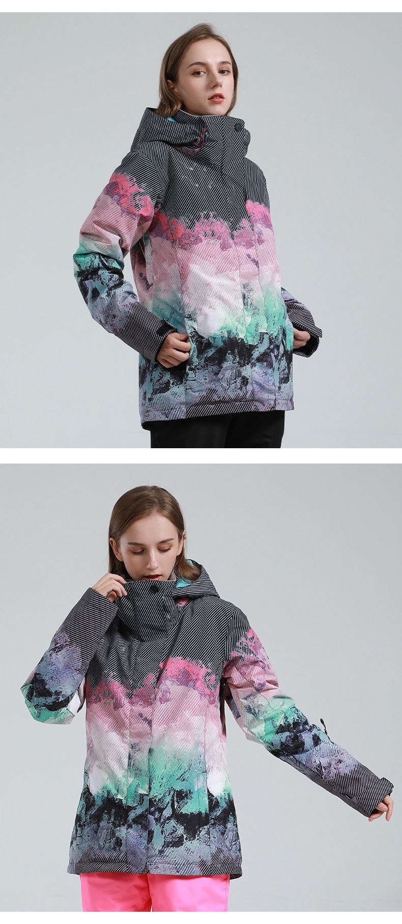 001 Nuovo sci invernale per donna, giacca da snowboard da neve calda e spessa, impermeabile e antivento, per il commercio estero_voghion.com