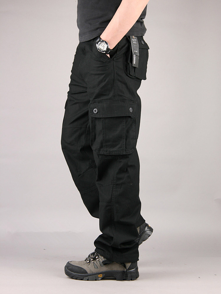 Frühling und Herbst Outdoor-Overalls Herrenhosen Große gerade Herren-Militär-Freizeithosen Arbeitshosen mit mehreren Taschen_voghion.com