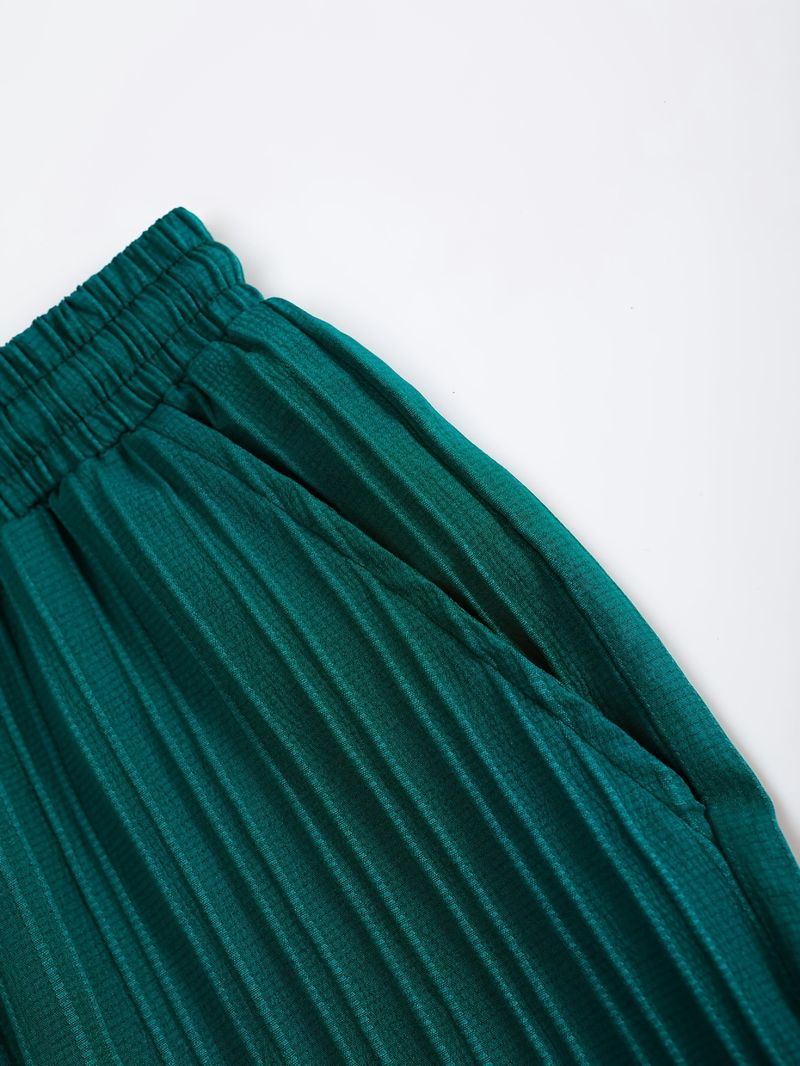 Costum casual pentru bărbați, la modă, cu dungi texturate și valuri, cu mânecă scurtă, pantaloni lungi_voghion.com