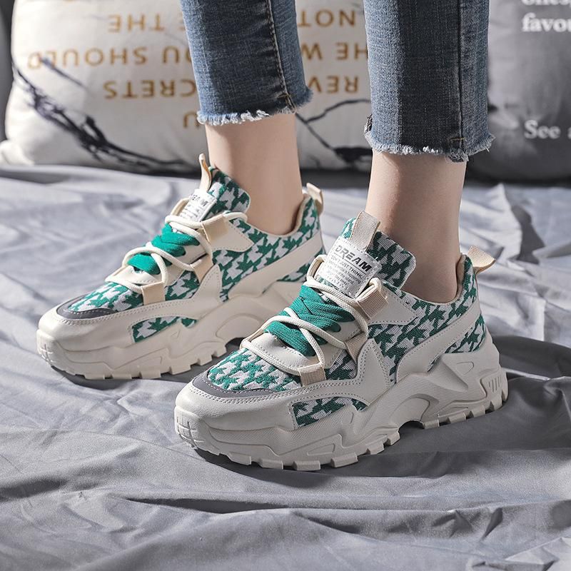 Women's Fashion Chunky Sneakers, Slip On Dad Shoes Breathable Comfortable Platform Sneakers for Women Thick Sole Walking Shoes_voghion.com