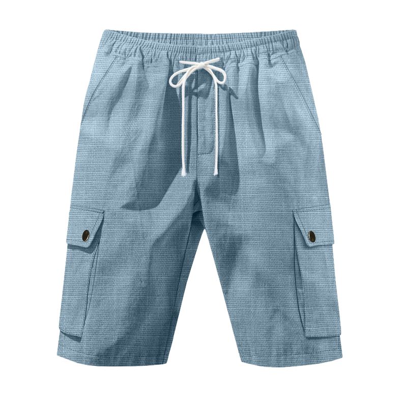 Men's Tactical Cargo Shorts - Breathable Linen Blend, Multi-Pocket Outdoor Casual Shorts For Summer, Lightweight & Comfortable (S-XXXL)_voghion.com