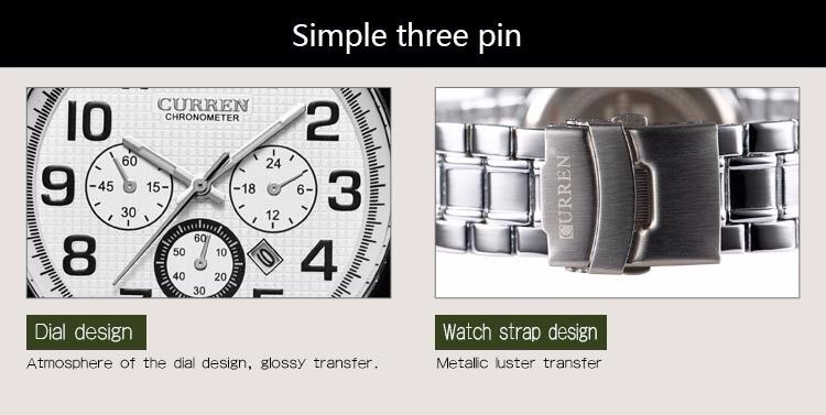 Factory direct sales Carreen curren8050 men's business quartz watch with calendar_voghion.com