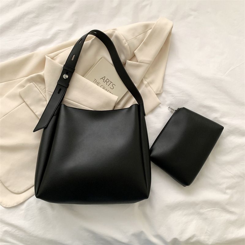 Two piece set mother fashion 2024 spring soft leather single shoulder large capacity handbag women's bag_voghion.com