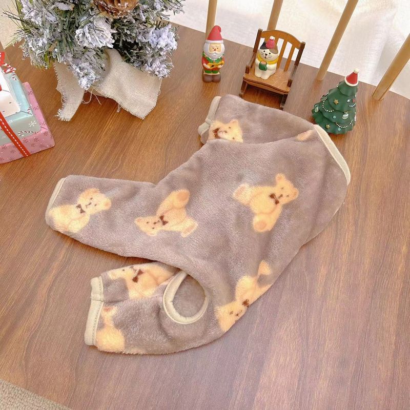 Haustierkleidung für Hunde und Katzen, Herbst und Winter, doppelseitiger Samt, warme Heimkleidung für vierbeinige Hunde, Teddybär, kleine und mittelgroße Hundekleidung_voghion.com