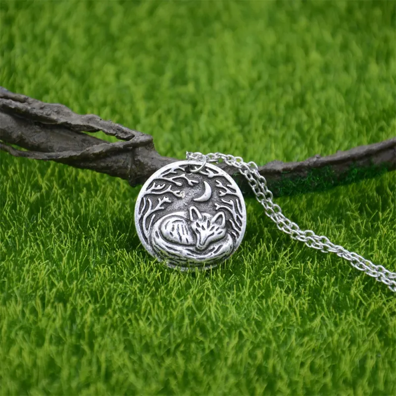 Collana con ciondolo a forma di volpe slava, pronta consegna, accessorio per uomo, stile vichingo, gioielli gotici_voghion.com