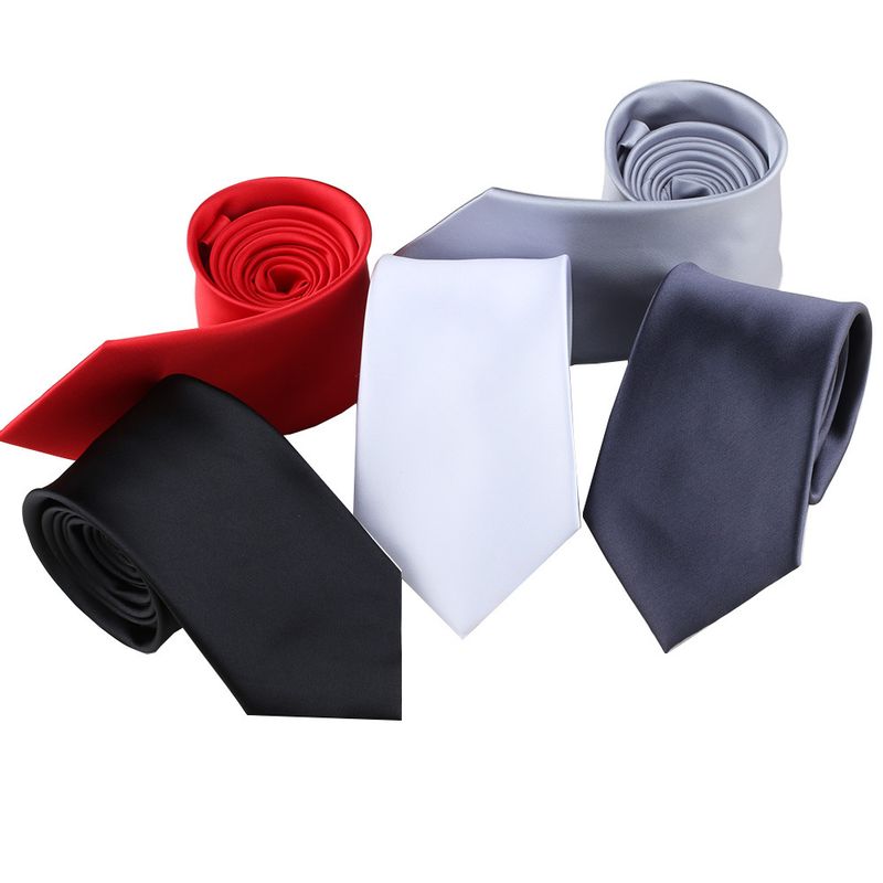 Cravate de costume décontractée pour homme, 7 cm, tricotée à la main, couleur unie, noire, accessoire de costume_voghion.com