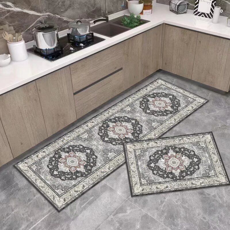 Ethnic Style Living Room Floor Mat Washed Cashmere Thickened Kitchen Carpet_voghion.com
