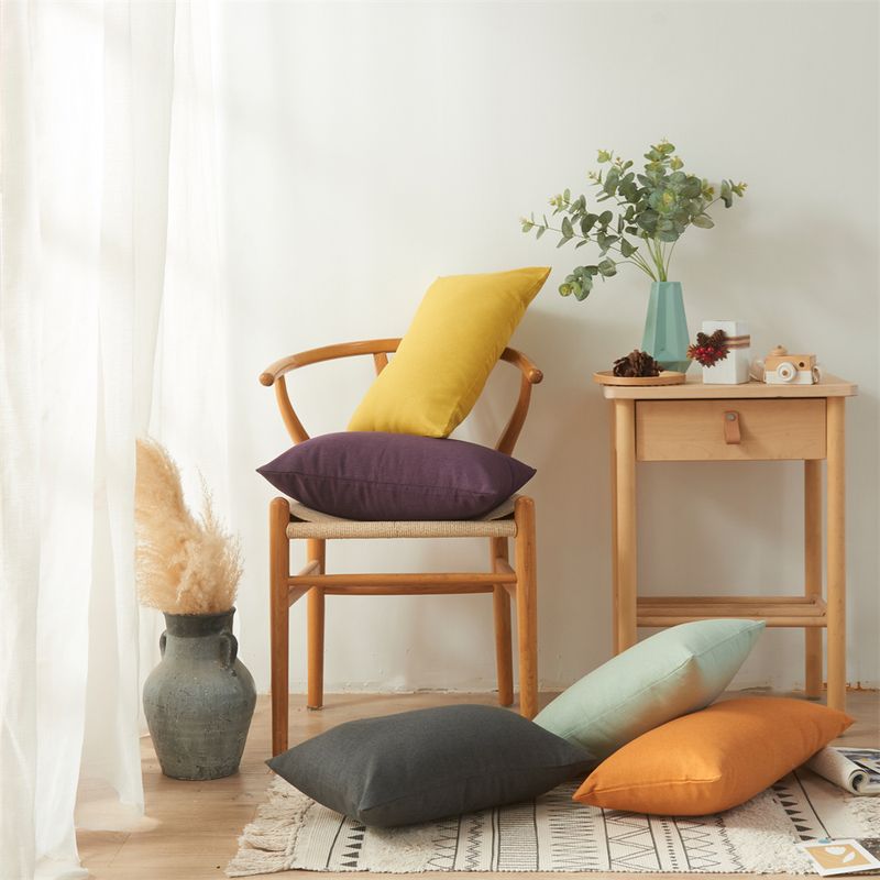 Waterproof Cushion Cover Outdoor Solid Color Pillowcase Soft Polyster Pillow Cover For Couch Sofa Living Room_voghion.com