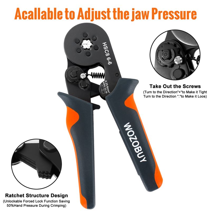 WOZOBUY Crimper Cable Cutter Adjustable Automatic Wire Stripper Multifunctional Stripping Crimping Pliers Terminal Hand_voghion.com