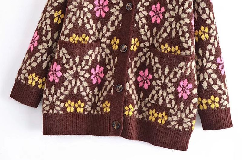 Abbigliamento donna 2024 autunno e inverno nuova moda di strada casual cardigan jacquard con scollo a V_voghion.com