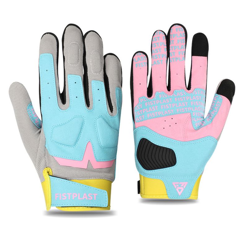 FISTPLAST Men's And Women's Small Touch Screen Macron Four Color Off Road Motorcycle Wear Resistant Long Finger Gloves_voghion.com