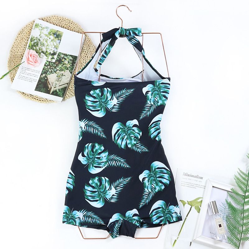 Women's Clothing new swimsuit women's conservative belly covering slim one piece sports boxer large size hot spring swimsuit_voghion.com