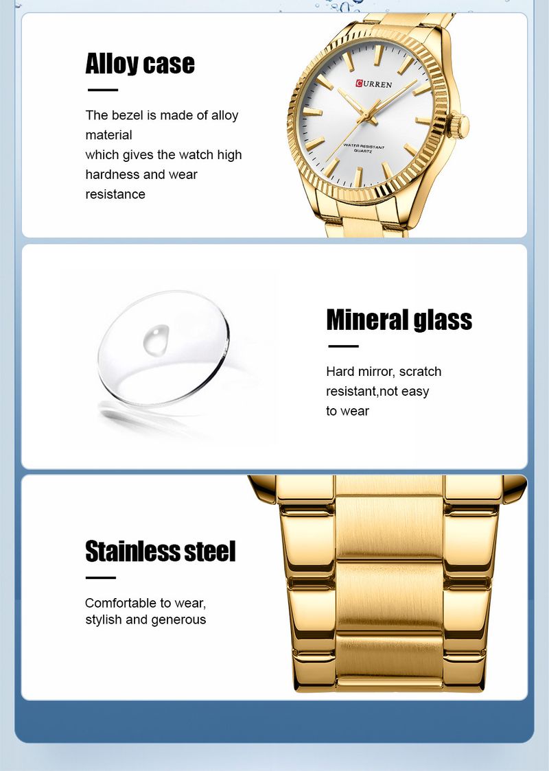 Orologio da uomo classico rotondo in acciaio inossidabile con vetro minerale, movimento al quarzo, resistente all'acqua, orologio da polso casual da lavoro_voghion.com