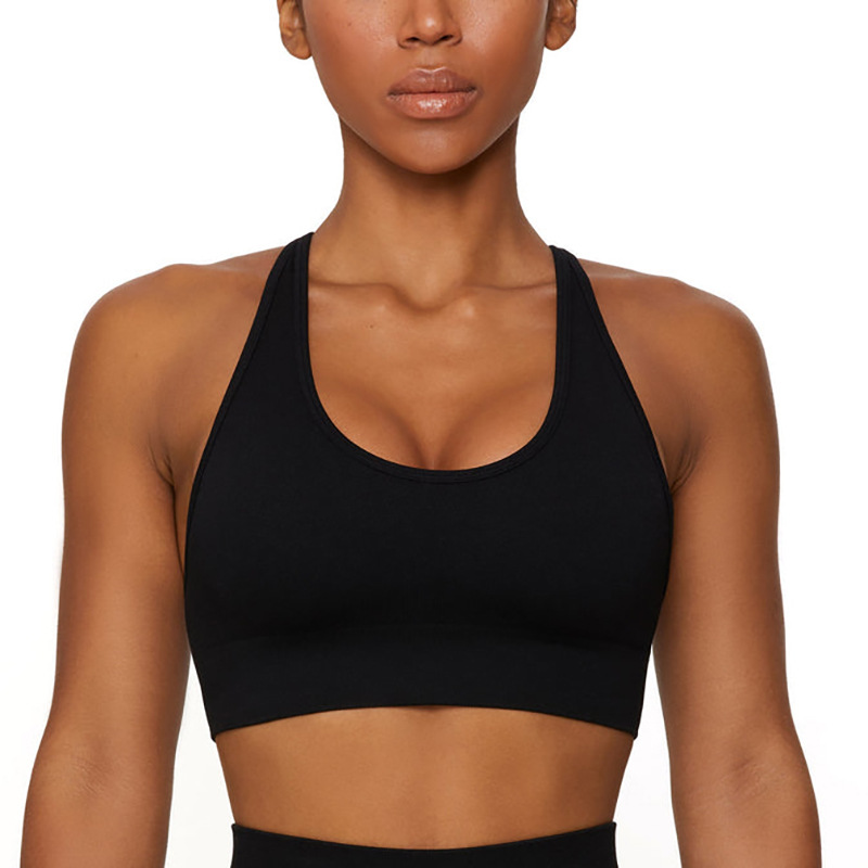 LazyZoom Seamless Solid Color Knitted High Elastic Bra Underwear Pants Running Sports Fitness Yoga Suit Set_voghion.com