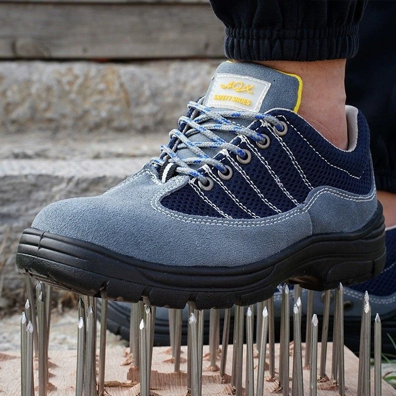 Scarpe protettive di sicurezza per saldatura elettrica leggere estive in pelle bovina traspirante anti-sfondamento e anti-perforazione da uomo_voghion.com