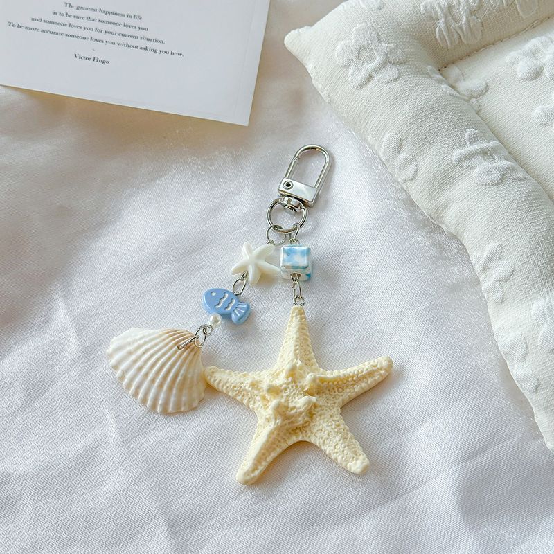 Schlüsselanhänger mit Muscheldekor, Seestern, Handyanhänger, Taschenaccessoire_voghion.com