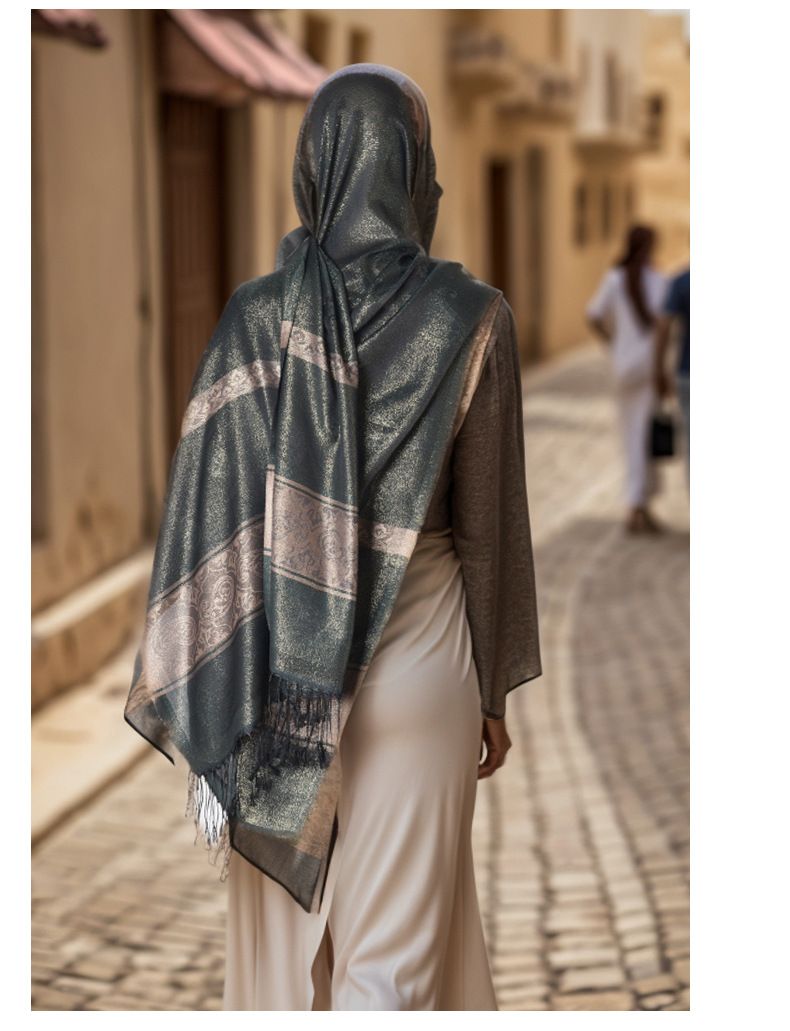 Exotisches Kopftuch Reise Dünner Sonnenschutzschal Stilvoller fließender Damenschal_voghion.com