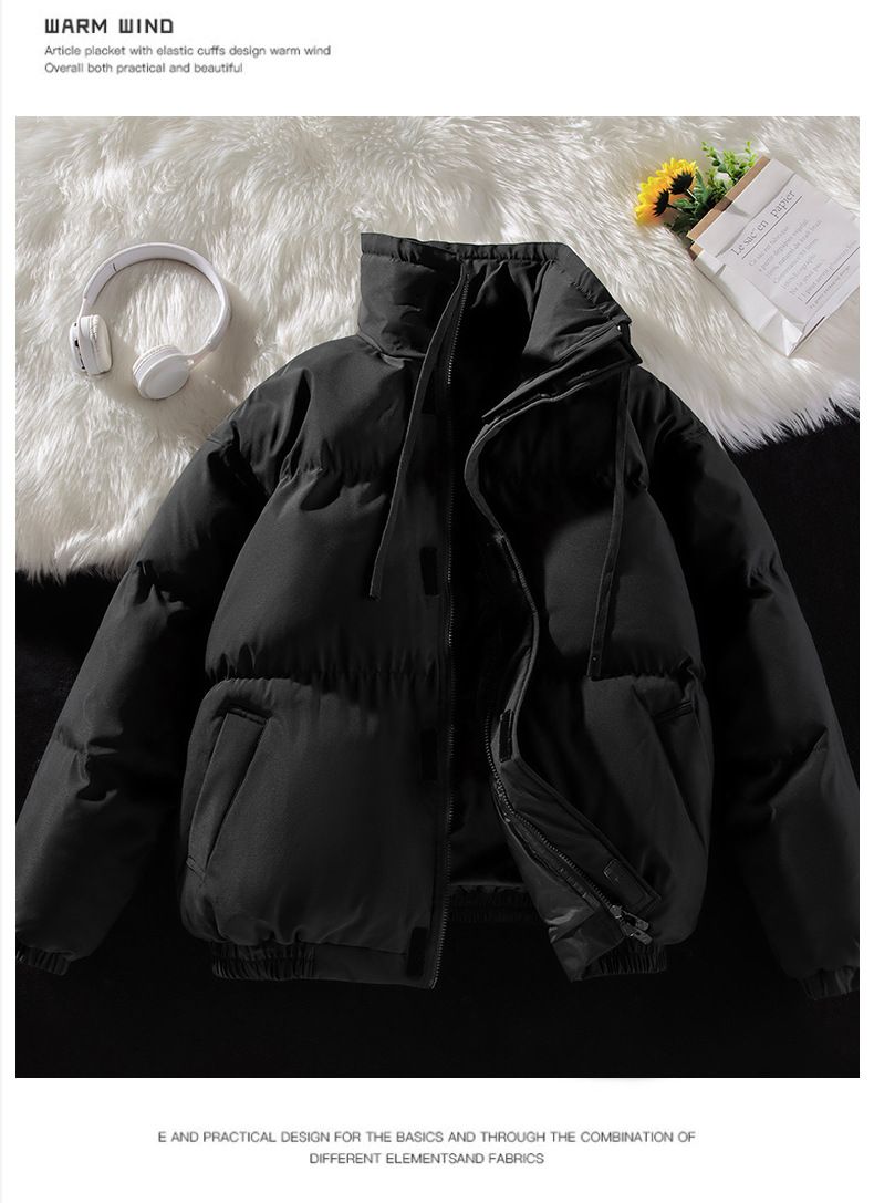 Unisex Oversized Stand Collar Winter Padded Coat - Warm Polyester Filler, Loose Fit, Plus Size (M-8XL), Multiple Colors_voghion.com