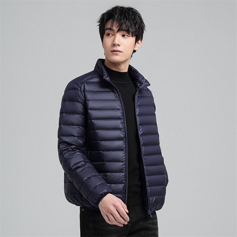 Nieuwe lichtgewicht herenjas met capuchon, lange mouwen, 90 inch dons, kort oversized, modieus en warm_voghion.com