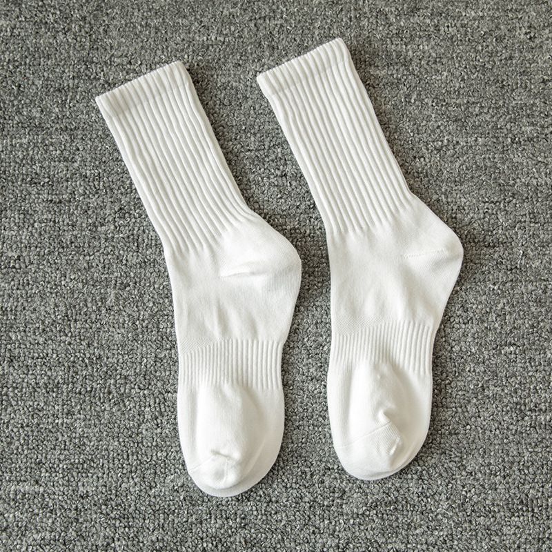 2025d Spring Mid-Calf Solid Color Cotton Men's Sweat-Absorbent Deodorant Sports Long Zhuji Summer Boat Socks_voghion.com