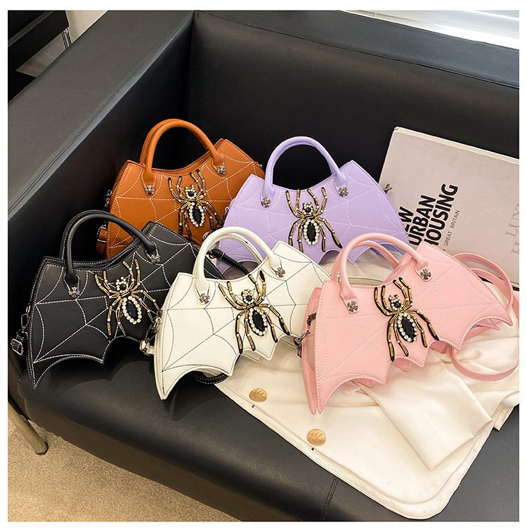 Women's Bags Handbag Fashion Creative Handmade Spider Bag Personality Embroidery Diamond Women's Bag PU Messenger Bag_voghion.com