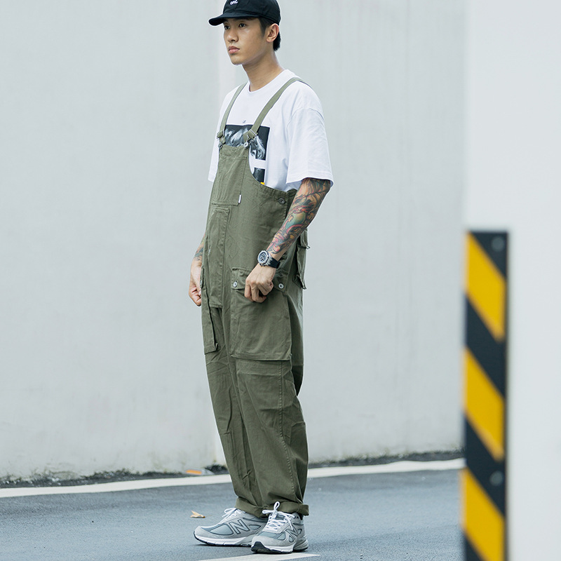 Casual overalls Cargobroeken voor heren Mode-overalls Losse bretels_voghion.com