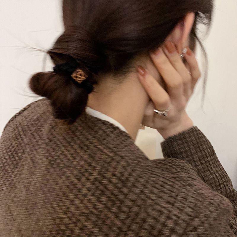 Elegante corda per capelli leopardata, perline rotonde quadrate, fascia per capelli, cyber popolare, nuovo, elastico, resistente, accessori per capelli_voghion.com