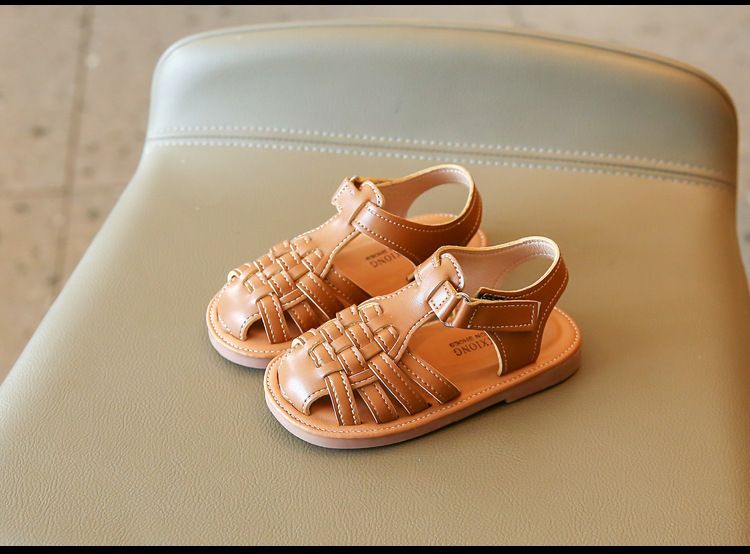 Sandali chiusi in pelle traspiranti con punta cava, stile coreano, per bambine, estate 2023, nuovi_voghion.com
