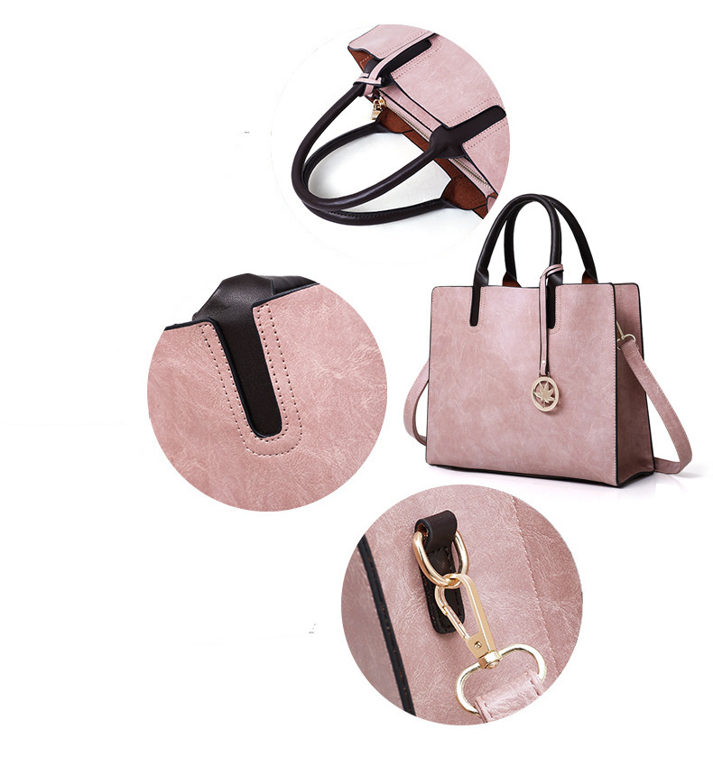 Mode 3st Kvinnors väska Set PU Läder Dam Handväska Enfärgad Messenger Shoulder Plånbok s för kvinnor_voghion.com