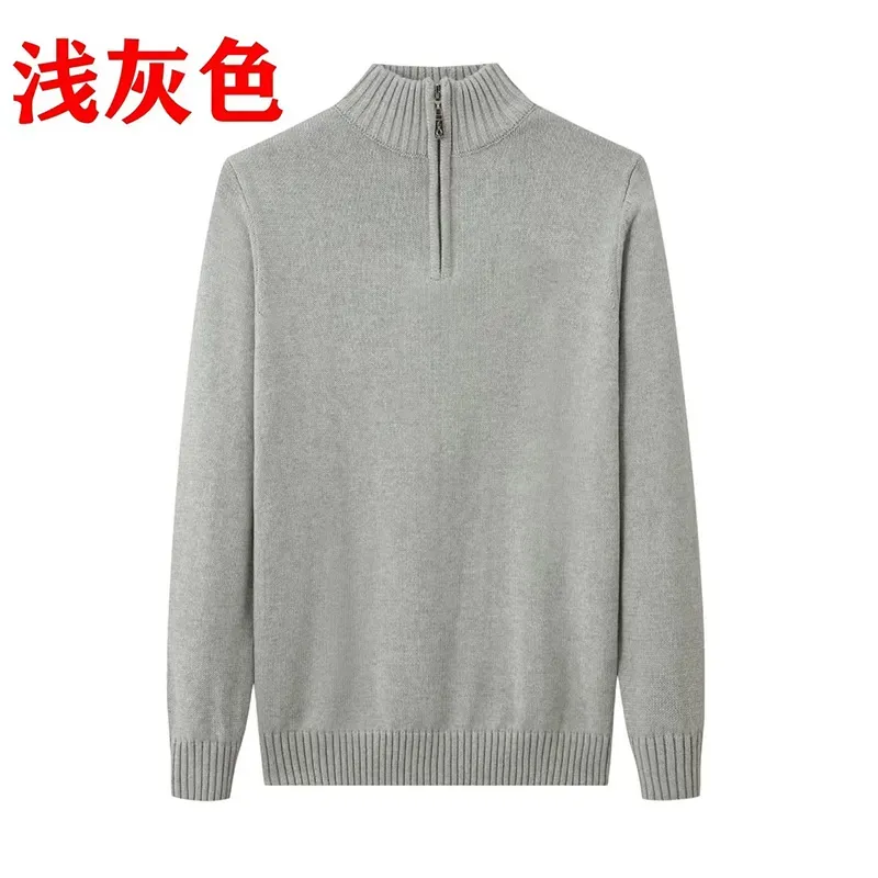 Maglione da uomo in maglia di cotone con cerniera a un quarto, classico design pony, stile casual, spedizione gratuita RL168_voghion.com