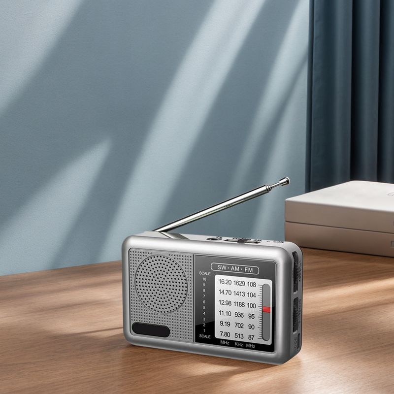 Mini FM Rechargeable Full Band Receiver With Earphone Jack DSP Radio 360 Degree Rotating Antenna For News Entertainment_voghion.com