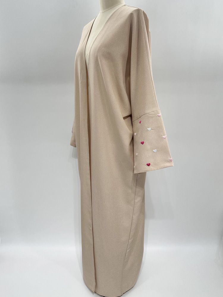 Cardigan aperto da donna, abito lungo da donna arabo musulmano, camicia lunga avvolgente esterna, elegante moda estiva_voghion.com