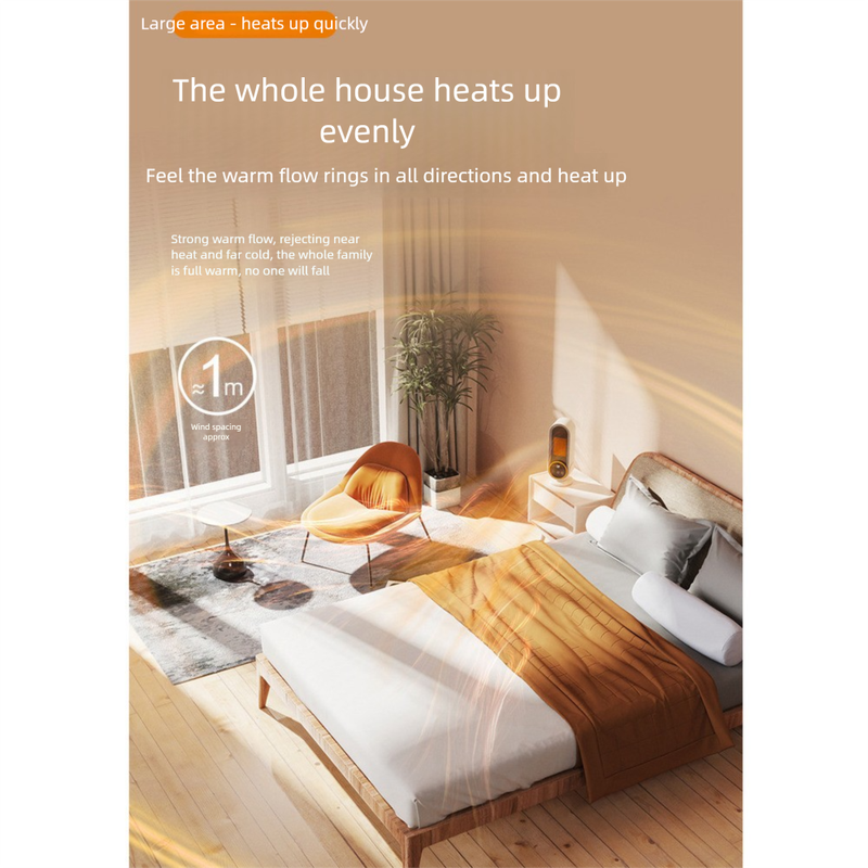 Verbesserter Keramikheizer – 1200 W intelligenter PTC-Desktop-Elektroheizer mit Überhitzungsschutz, Eco-Modus und Fernbedienung für den Einsatz im Schlafzimmer/Büro_voghion.com
