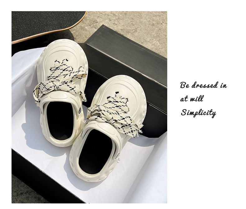 Ciabatte da donna in EVA, con fori in PVC, da abbinare e abbinare, da indossare all'esterno per aumentare l'altezza, sandali estivi con suola spessa e alla moda._voghion.com