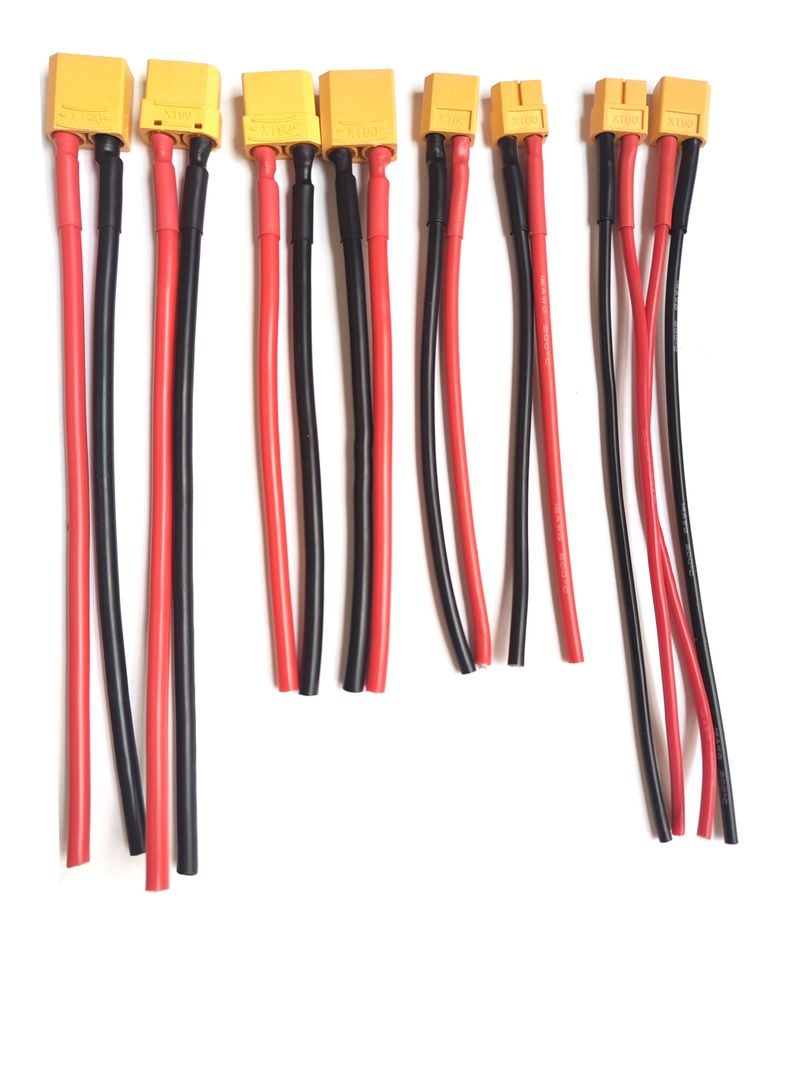 Cavo di collegamento con spina di conversione maschio-femmina XT90 12/10AWG con prolunga in silicone, connettore per batteria_voghion.com
