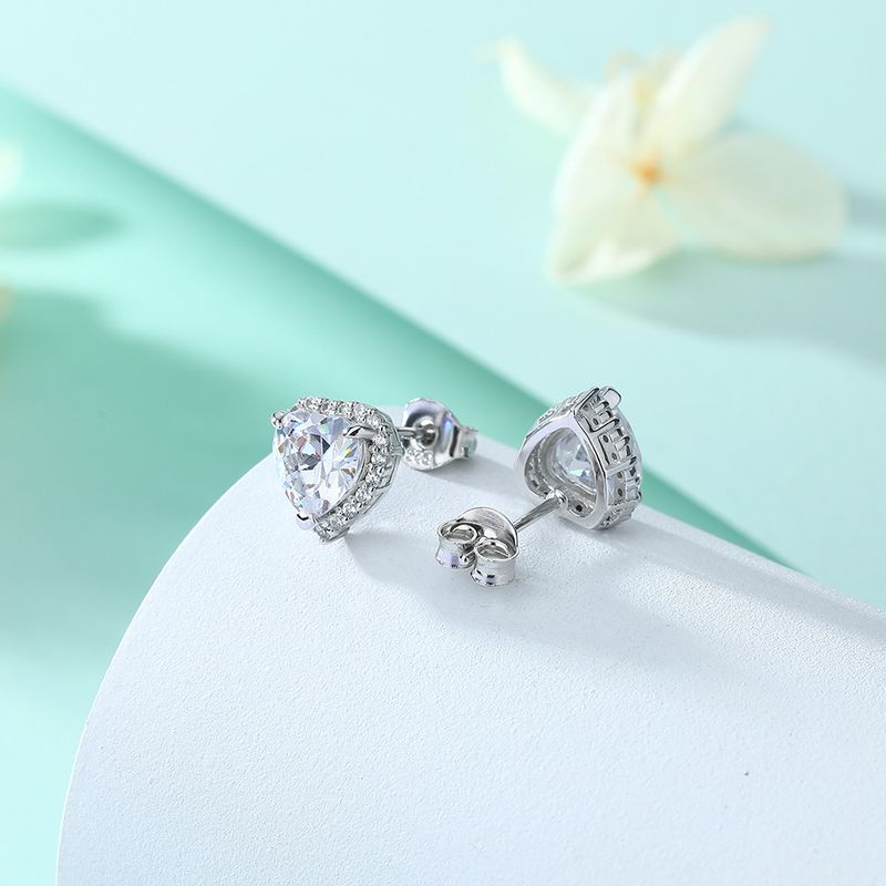 Love Birthstone Ohrringe - Minimalistische Ohrstecker aus S925 Sterlingsilber mit farbigen Edelsteinen (Schmuck als Geschenk zum 12. Monat auf Lager)_voghion.com