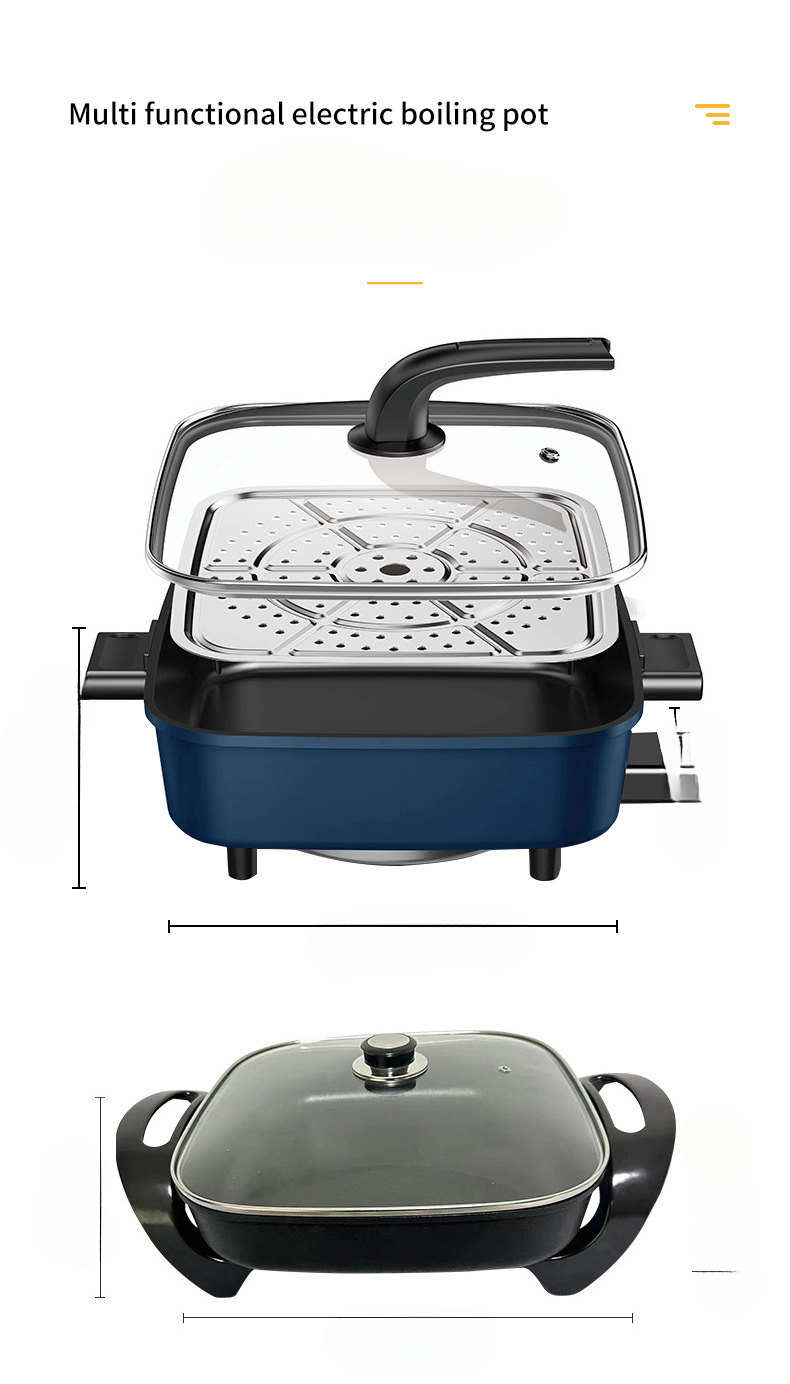 Multi functional Korean style cooking household frying pan, integrated non stick pot, electric hot pot_voghion.com