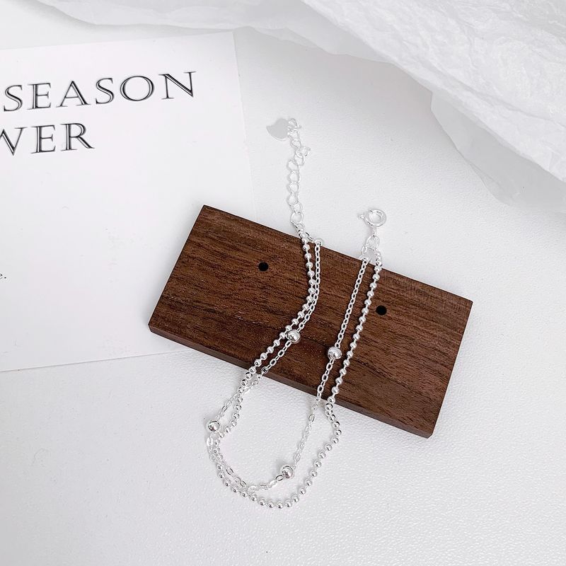 S925 Sterling Sëlwer Ronn Perlenkette Duebelschicht Armband Modesch Villsäiteg Perlen Handschmuck Temperament Nisch Einfach Bijouen Fra_voghion.com