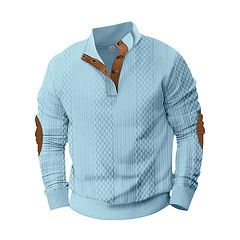 "Maglione da uomo in jacquard 3D – Collo alto con mezza zip (leggero, design strutturato)"_voghion.com