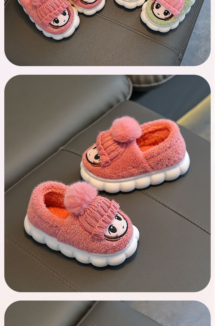 Borsa per scarpe da bambino con tacco caldo, pantofole per bambini famose su Internet, scarpe di cotone di peluche carine e antiscivolo per la casa_voghion.com