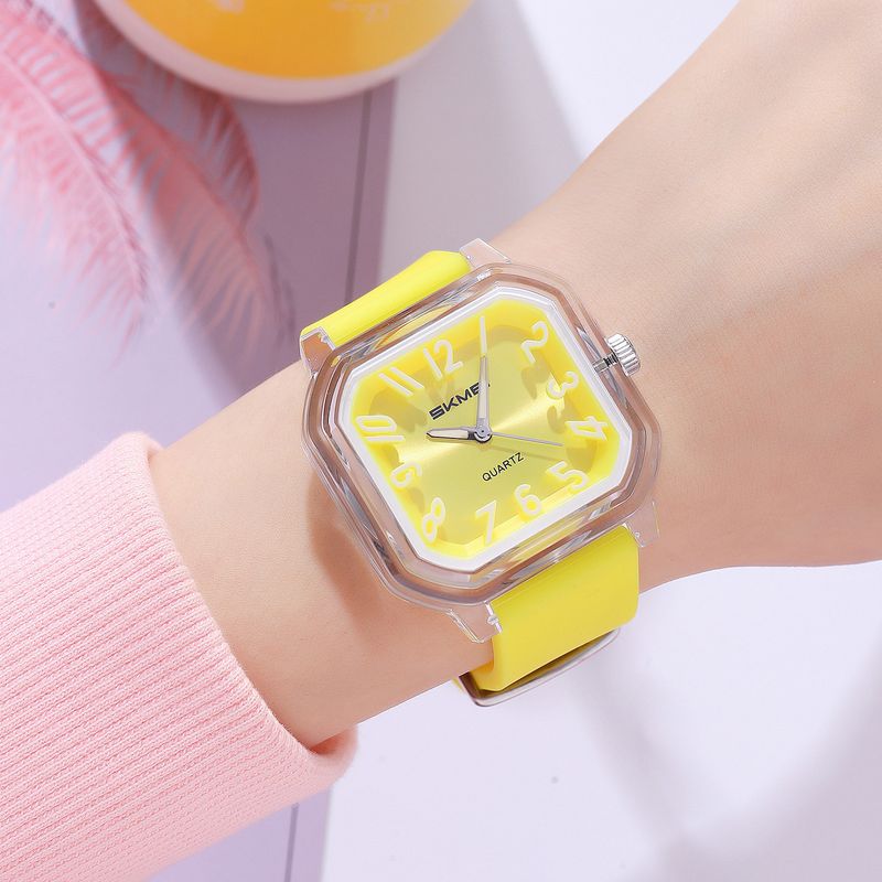 Reloj de cuarzo Moment Beauty Summer Jelly Color para mujeres y estudiantes, con correa de silicona, a la moda, para parejas_voghion.com