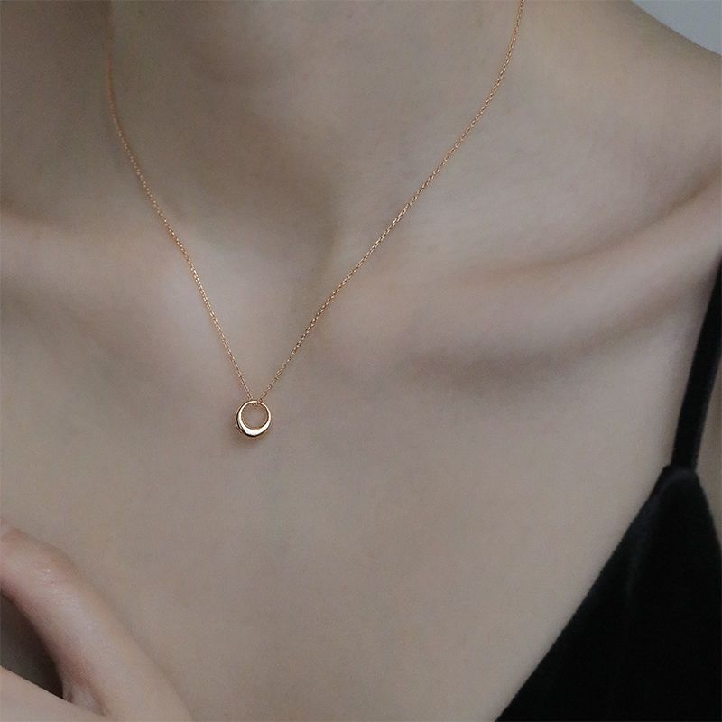 2022 New Geometric Circle Necklace for Women's Instagram Minimalist collarbone Chain, Elegant and Unique Design with a_voghion.com