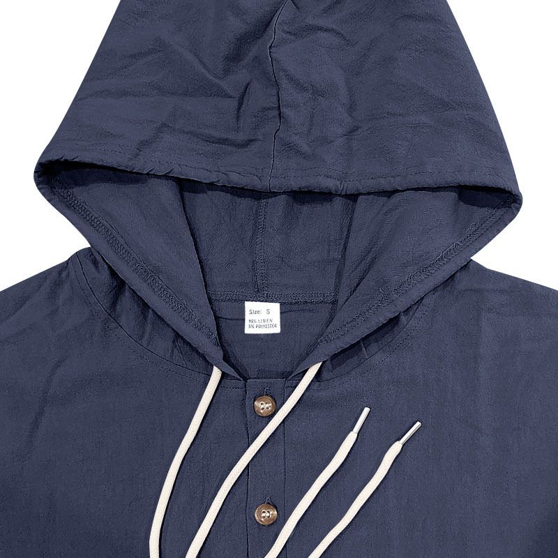 Men's Linen Hooded Shirt & Pants Set - Breathable Beachwear For Spring & Summer Fashion Trends Hot-selling_voghion.com